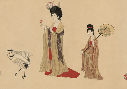 《簪花仕女图》作品细节 2