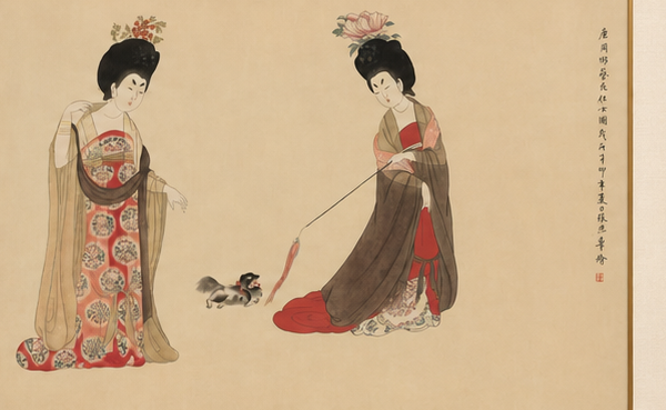 《簪花仕女图》作品细节 4